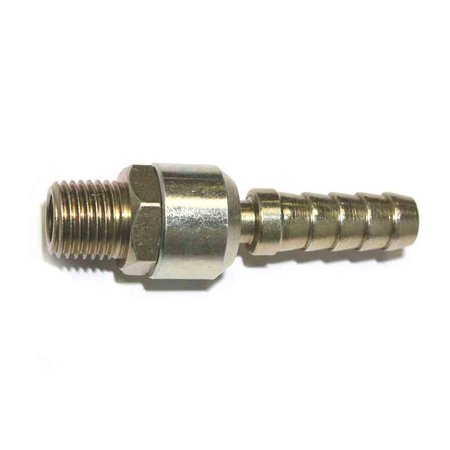 INTERSTATE PNEUMATICS Steel Hose Barb Ball Swivel Fitting, Connector, 3/8 Inch Swivel Barb X 1/4 Inch NPT Male End, PK 6 FMBS46-D6